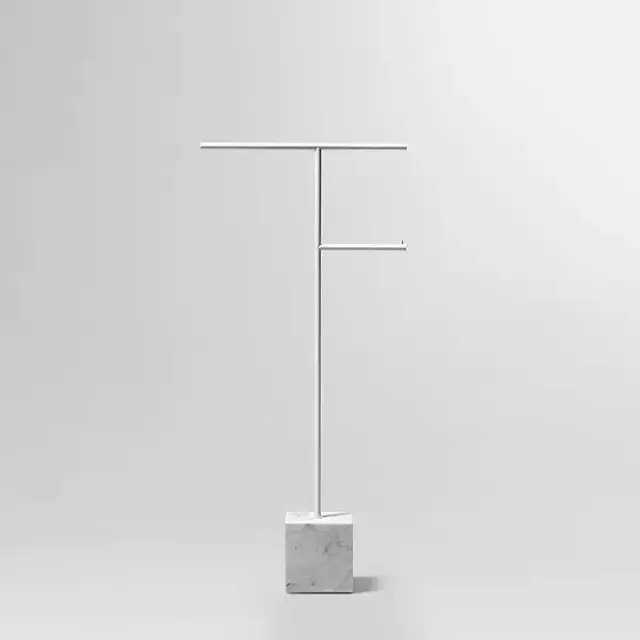 Antonio Lupi Bivio Стойка напольная 65см., с полотенцедержателем и держателем туалетной бумаги, база из мрамора Carrara satinato, цвет: белый матовый