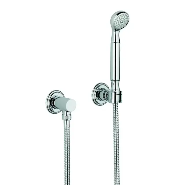 THG Flore Душевой комплект с ручным душем, шланг 1500 мм., держатель и подвод воды, цвет: хром