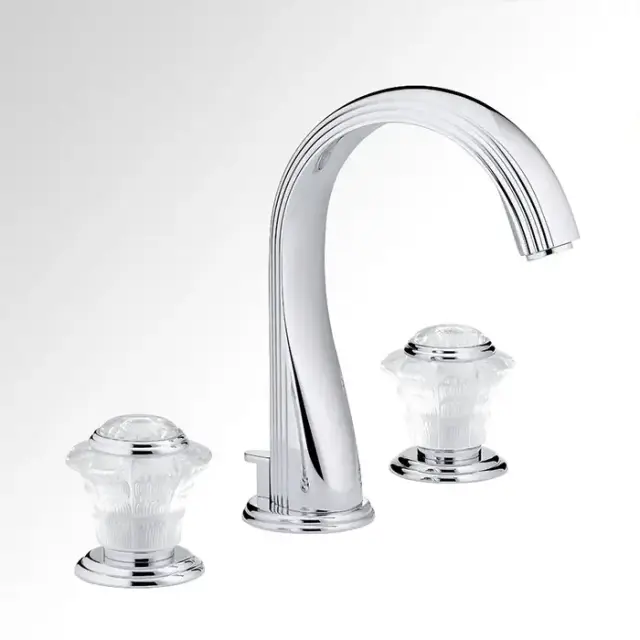 THG Dahlia Смеситель для раковины, 3 отв., цвет: хром