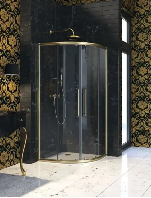 Ограждение в нишу HUPPE Enjoy victorian EV0701.007.339 профиль - золото матовое (007) / стекло прозрачное clear imperial (339)