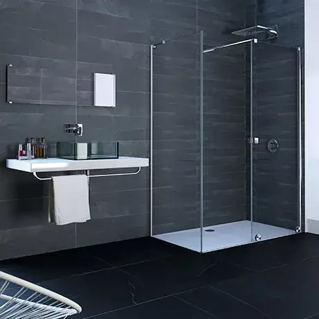 Ограждение в нишу HUPPE XTENSA KY C K1S1 T 21HQ10 профиль черный/стекло FUME