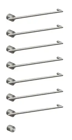 Полотенцесушитель электрический CEA EQUILIBRIO EQB17L = TRS01+SEL01(x7шт.)+BOT03 СТАЛЬ POLISHED