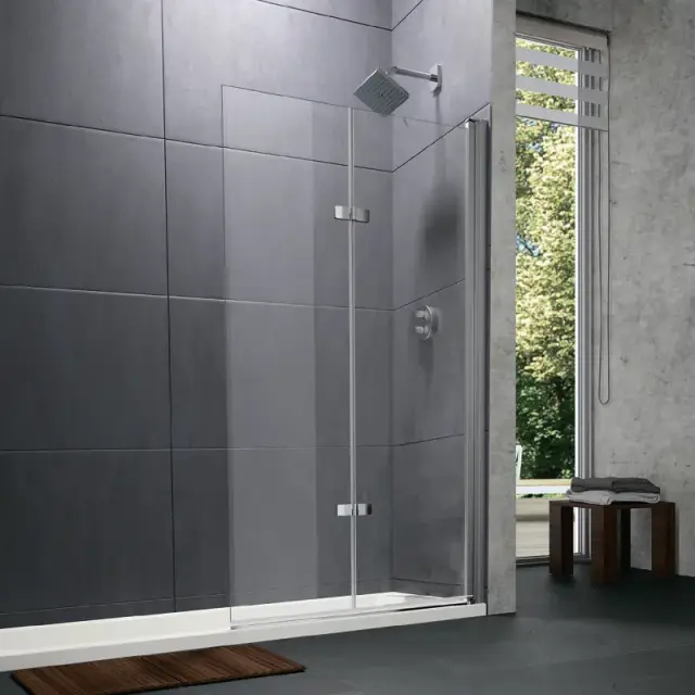 Шторка на ванну HUPPE DESIGN PURE AKT S T 21HK1J9999927500 блестящее серебро/прозрачное стекло Anti-Plaque