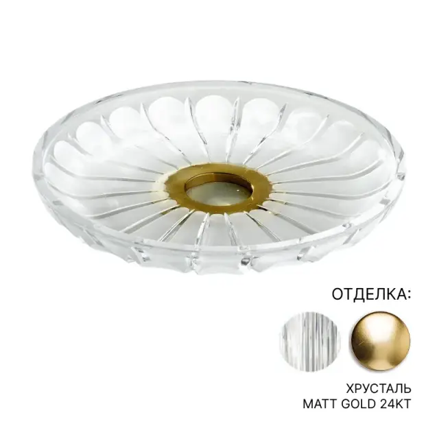 3SC Montblanc Лоток настольный, цвет: Clear Crystal/Matt Gold 24Kt MB66ACRGO