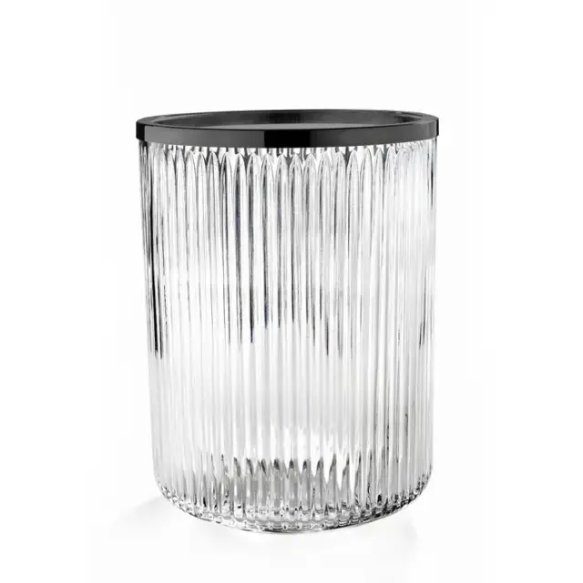 3SC Elegance Ведро для мусора без крышки, напольное, цвет: Clear Crystal/Matt Black Nickel EL65ACRCFM