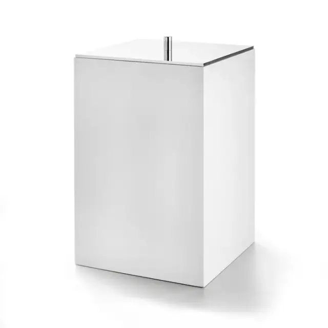 3SC Bemood Ведро для мусора с крышкой, напольное, цвет: Matt White/Matt Satin Nickel BEMW64ANX