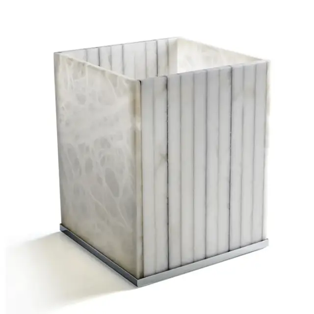 3SC Rigato Ведро для мусора без крышки, напольное, цвет: Alabaster/Polished Nickel AL65NL