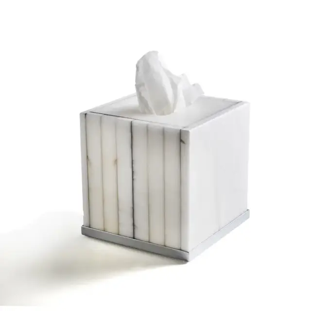 3SC Rigato Диспенсер для бумажных салфеток, настольный, цвет: Alabaster/Polished Nickel AL71NL