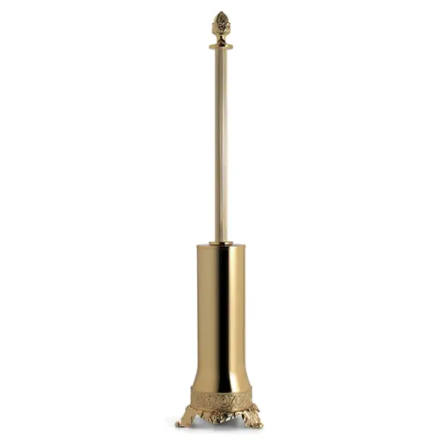 3SC Bally Ершик для унитаза напольный с латунной колбой, ручка Queen, цвет: золото 24к. глянцевое FSS17/01GD