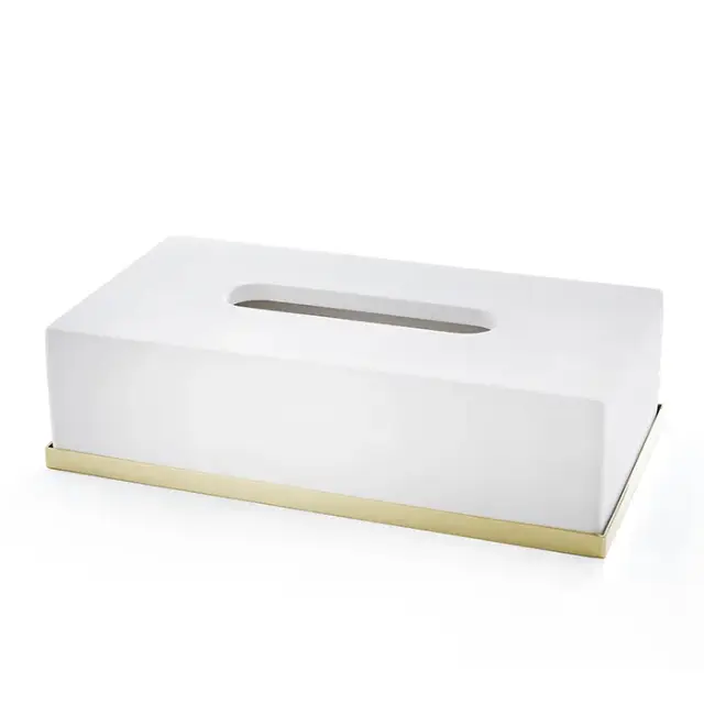 3SC MooD Deluxe Контейнер для бумажных салфеток, 24х7х13 см, цвет белый мат. золото Lucido MDW70AGD