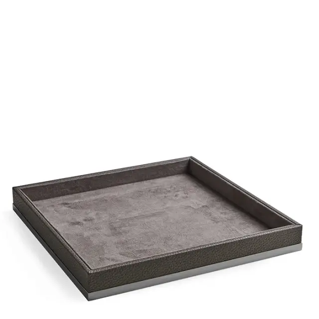 3SC Milano Лоток универсальный 28х28хh4см, цвет коричневая эко-кожа хром ML67ASL