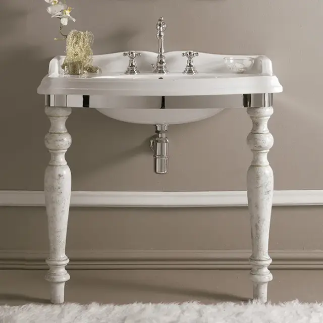 3SC Консоль Firenze 90х56хh97см, с раковиной LA02 и сиф., цвет хром FI3090SL