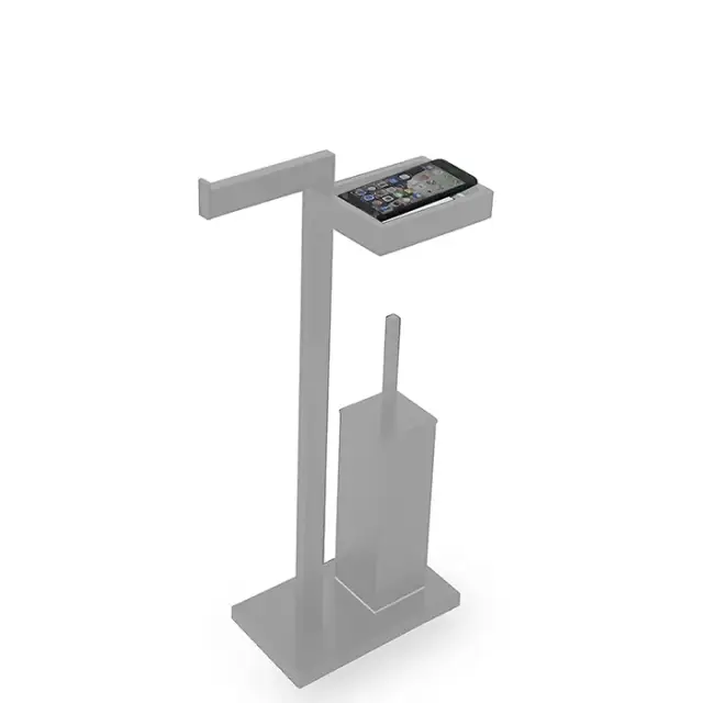 3SC SK Стойка напольная с держателем т/б, полочкой и ершиком, цвет: белый матовый SK52XBO