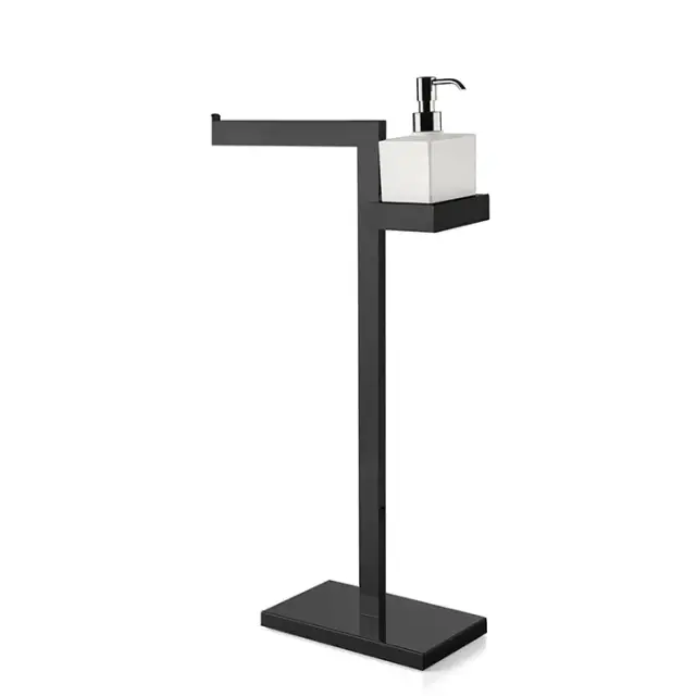 3SC SK Напольная стойка 30х14хh63см, с полотенцедержателем и мыльницей, цвет черный матовый SK51NO
