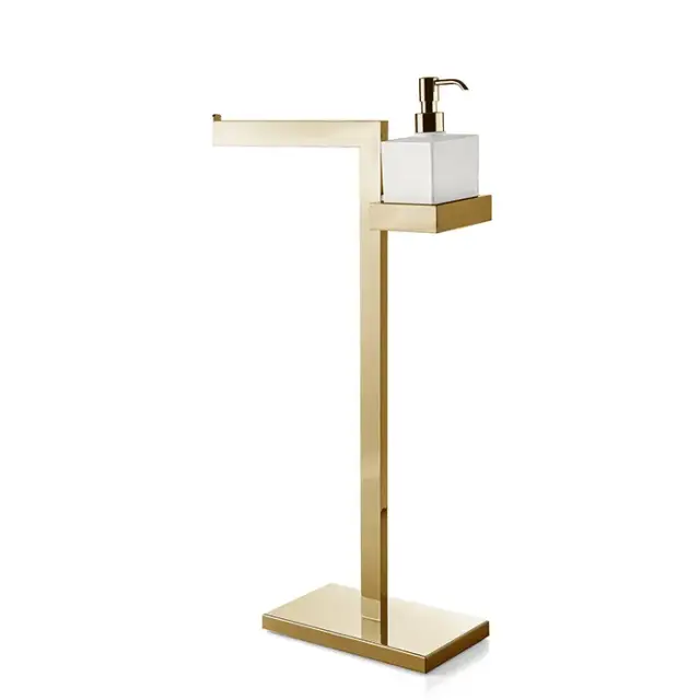 3SC SK Напольная стойка 30х14хh63см, с полотенцедержателем и мыльницей, цвет золото Lucido SK51GD