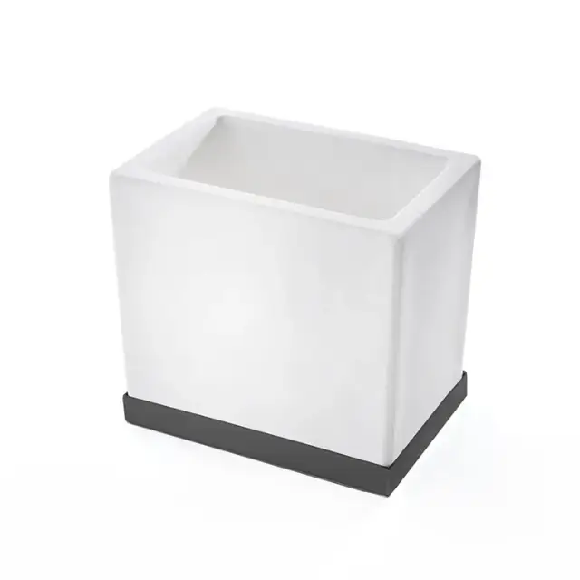 3SC Mood Deluxe Стакан для зубных щеток настольный, композит Solid Surface, цвет: черный MDW03ANO