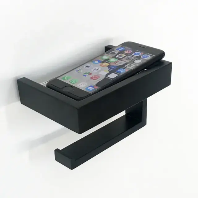 3SC SK 3.0 Держатель туалетной бумаги с полочкой, цвет чёрный матовый SK06XNO