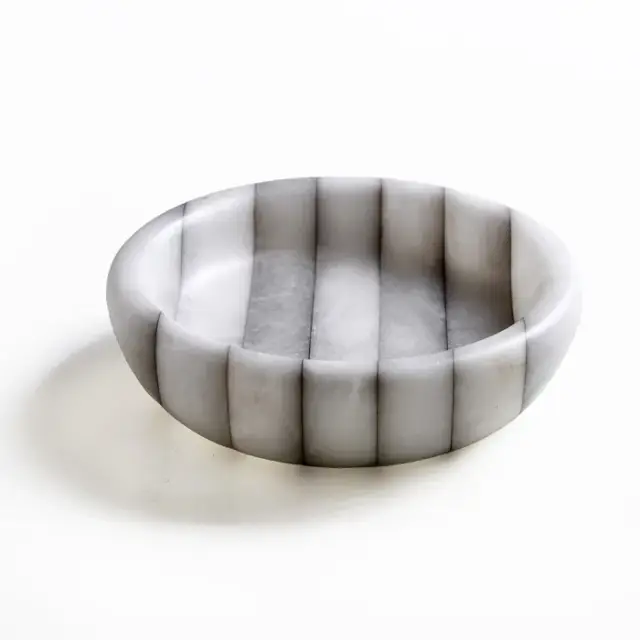 3SC Rigato Мыльница с алебастровой чашей, настольная, цвет: серый AL01