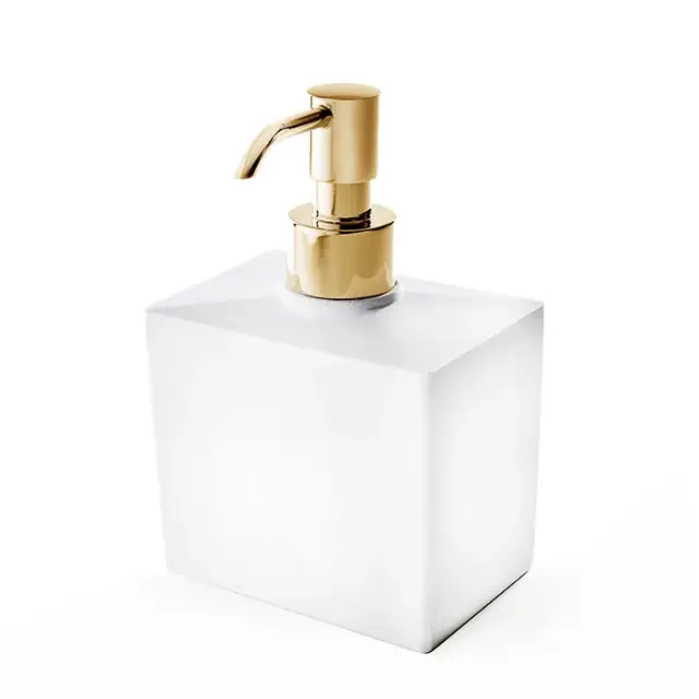 3SC Mood White Дозатор для жидкого мыла настольный, композитный, цвет: золото MW01DAGD