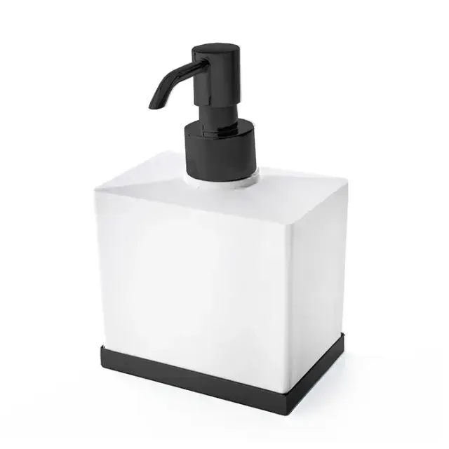 3SC Mood Deluxe Дозатор для жидкого мыла настольный, композит Solid Surface, цвет: черный MDW01DANO