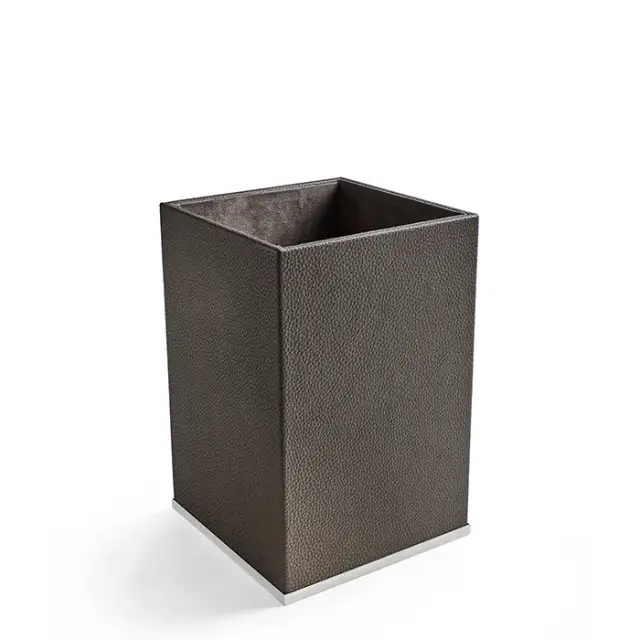 3SC Milano Ведро 20х20хh30см, цвет коричневая эко-кожа белый матовый ML65ABO