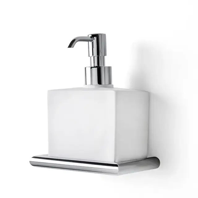 3SC Guy Дозатор для жидкого мыла, подвесной, композит Solid Surface, цвет: хром GU01DSM