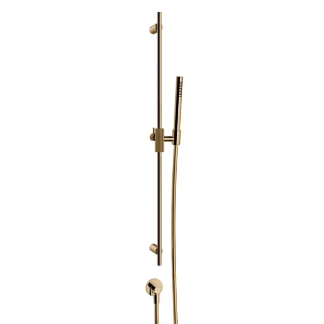 Gessi Ingranaggio Штанга в комплекте с лейкой, шланг 1,50 м и вывод воды, цвет: warm bronze PVD 63582#735