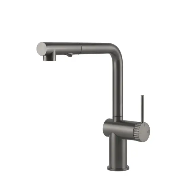 Gessi Inedito Смеситель для кухни с вытяжным изливом, цвет: black metal brushed GHRC 60457#126