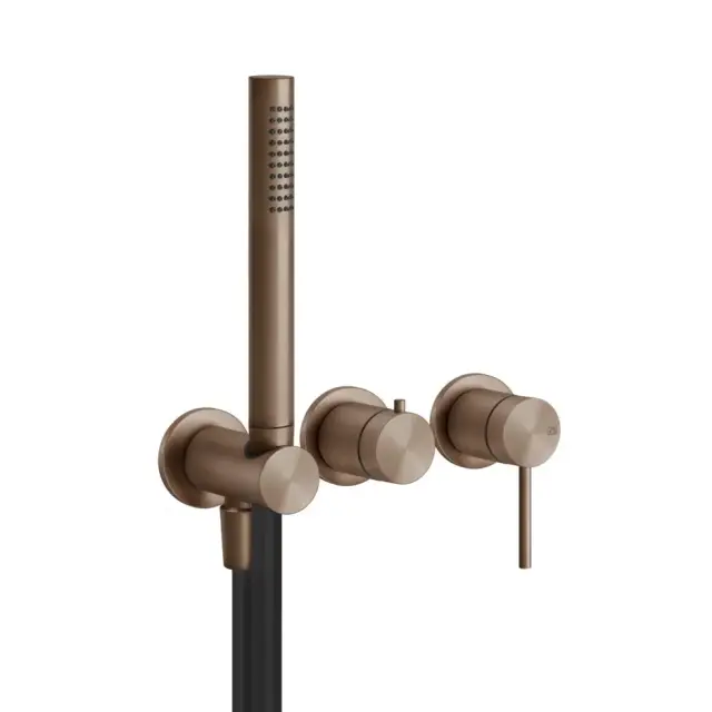 Gessi 316 Bath-Shower Внешние части для встраиваемого смесителя на 2 поз., цвет: copper brushed PVD 54039#708