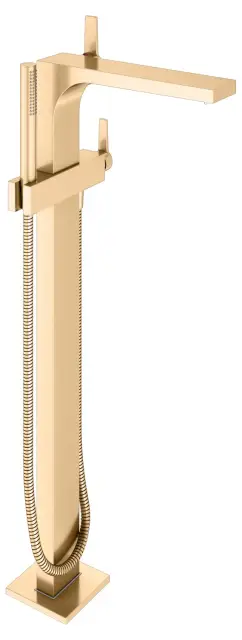Keuco Edition 11 Смеситель для ванны, напольный, ручной душ, шланг, излив 81,7 см, цвет: латунь 51127 250100