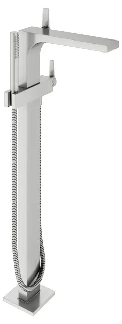 Keuco Edition 11 Смеситель для ванны, напольный, ручной душ, шланг, излив 81,7 см, цвет: нерж. сталь 51127 210100