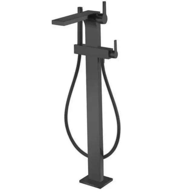 Keuco Edition 11 Смеситель для ванны, напольный, ручной душ, шланг, излив 81,7 см, цвет: хром черный 51127 130100