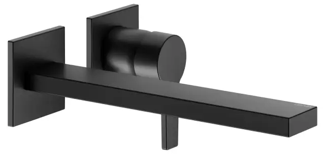 Keuco Edition 11 Смеситель для раковины рычаж., 2 потреб., излив 26,5 см, встр., цвет:черный мат. 51116 370202