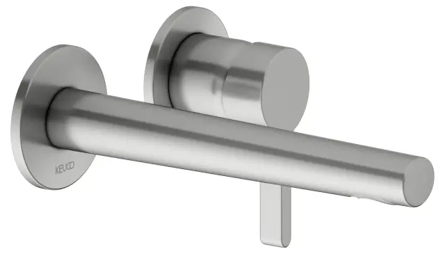 Keuco Edition 400 Смеситель для раковины рычаж., 2 потреб., изл. 21,9см, встр., цвет: нерж. сталь 51516 210200