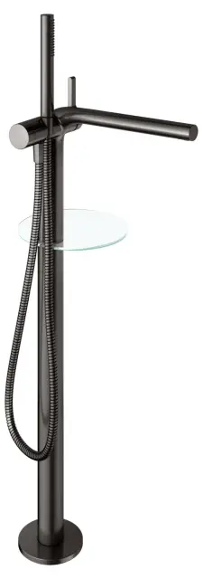 Keuco Edition 400 Смеситель для ванны, напольный, ручной душ, шланг, излив 81,7см, цвет:титан черный 51527 350100