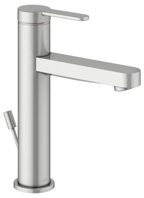 Keuco Ixmo Смеситель для раковины рычажный 130, с д/к и гарнитуром для слива, цвет: нерж. сталь 59501 213001