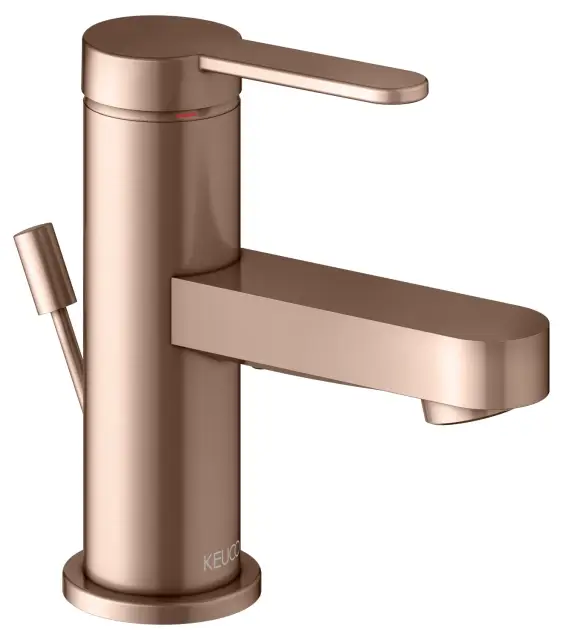 Keuco Ixmo Смеситель для раковины рычажный 60, с д/к и гарнитуром для слива, цвет: красное золото 59504 293000