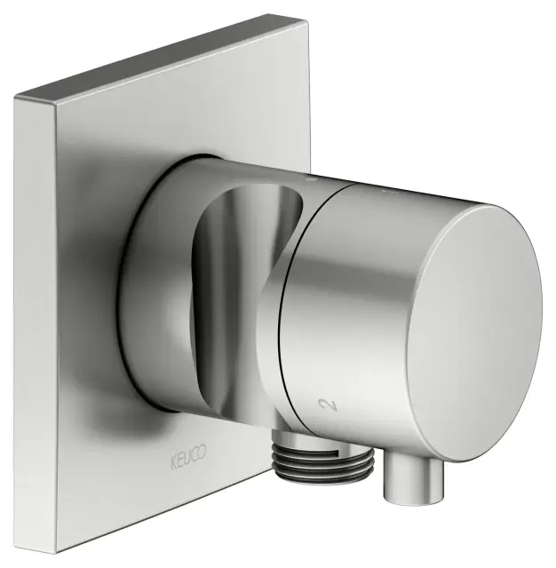 Keuco Ixmo Вентиль-перекл. 3 потреб. DN15, внешняя часть, с выводом шланга и держ., цвет:нерж. сталь 59548 211202