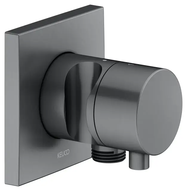 Keuco Ixmo Вентиль-перекл. 2 потреб. DN15, внеш. часть, с выводом шланга и держ., цвет: хром черный 59556 131202