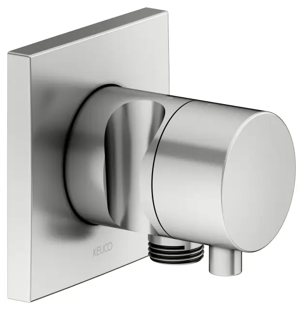 Keuco Ixmo Вентиль-перекл. 2 потреб. DN15, внеш. часть, с выводом шланга и держ., цвет: нерж. сталь 59556 211202