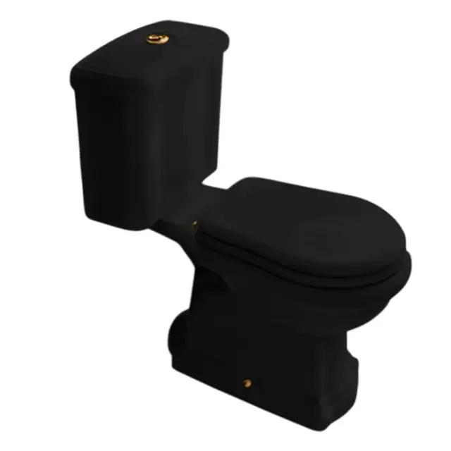 Kerasan Retro Унитаз приставной моноблок 72x38,5см, без крышки, со сливом в стену, цвет: Nero lucido 101304nero