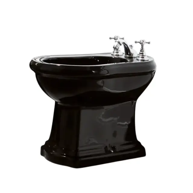 Kerasan Retro Биде напольное 38,5x60 см, с 1 отверстием под смеситель, цвет: Nero lucido 102004 nero*1