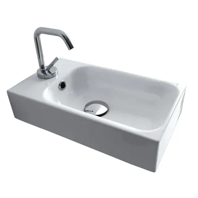 Kerasan Cento Раковина подвесная 25х45 см, с 1 отверстием под смеситель и переливом, цвет: Bianco 353701C*1