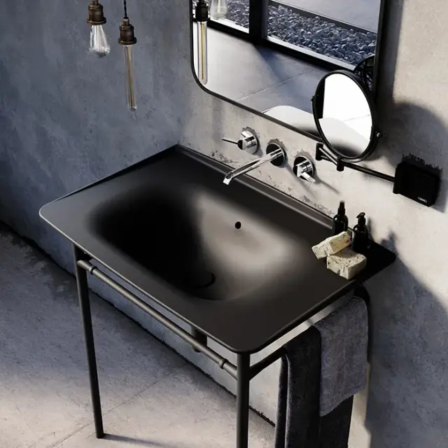 Kerasan The new yorker Консоль под раковину 100x53x85h см, напольная, цвет: Nero matt 927631