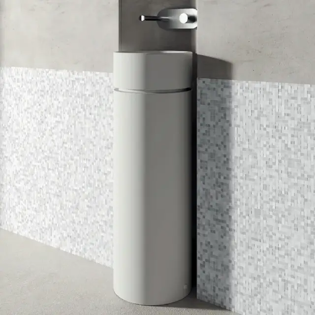 Kerasan Oke Раковина для напольной установки d30x15h см, без перелива, цвет: Bianco matt 554030