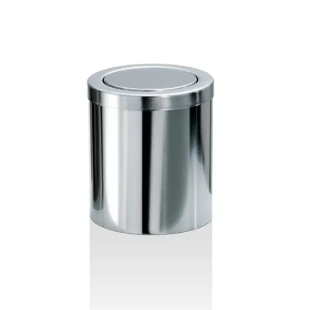 Decor Walther Universal Корзина для бумаги с крышкой, напольная, 15х15х16h cм, цвет: полиров. сталь 0611070