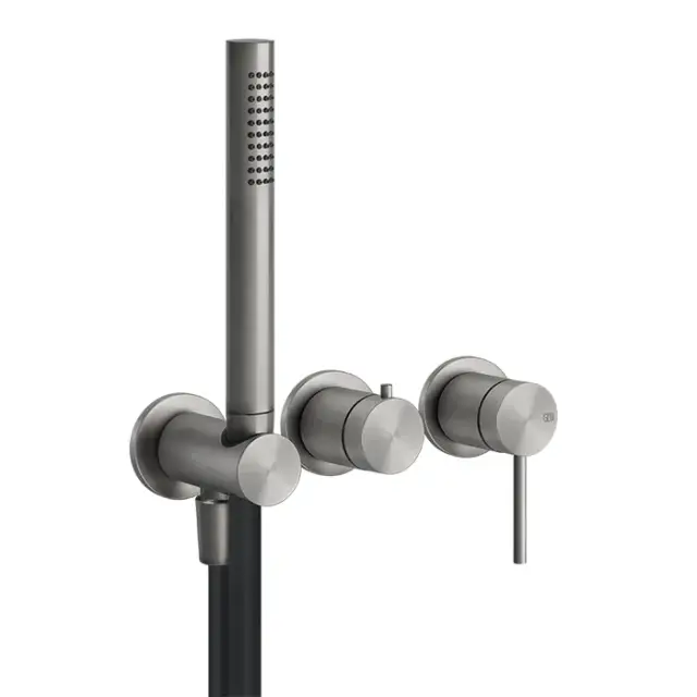 Gessi 316 Bath-Shower Смеситель для душа встраиваемый, 2 потребителя, цвет: black metal brushed PVD 54039#707