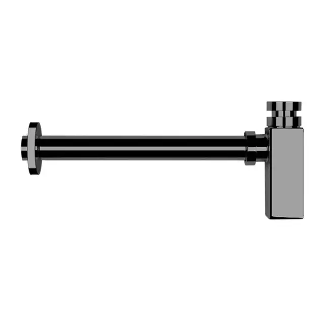 Gessi Сифон для раковины квадратный, под донный клапан, цвет: black metal brushed PVD 01410#707
