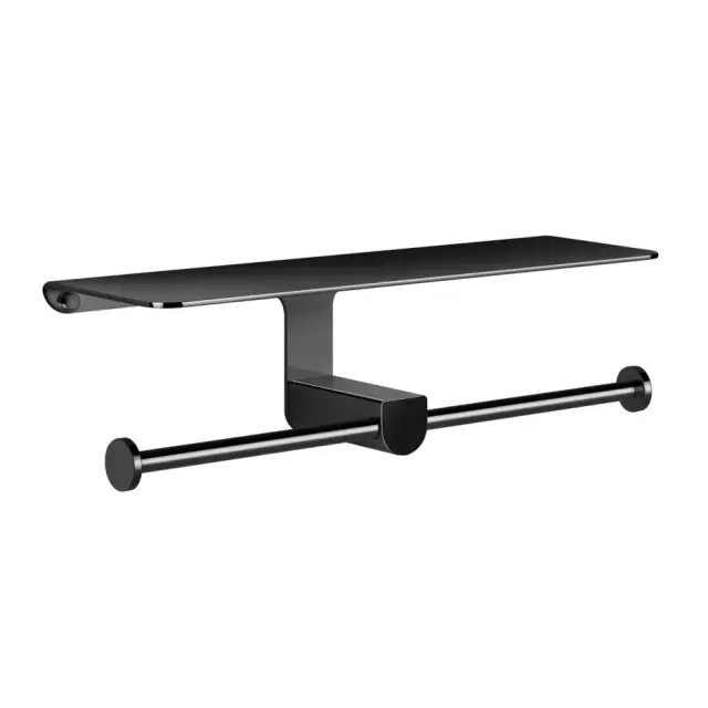 Gessi Rilievo Держатель туалетной бумаги двойной с крышкой, подвесной, цвет: black metal PVD 59450#706