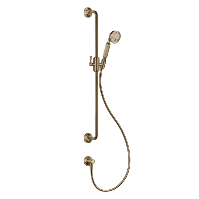 Gessi Venti20 Душевой гарнитур: ручной душ, штанга 86,5 см, шланг, цвет: warm bronze brushed PVD 65142#726